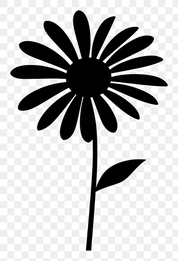 PNG Daisy silhouette asteraceae blossom stencil.