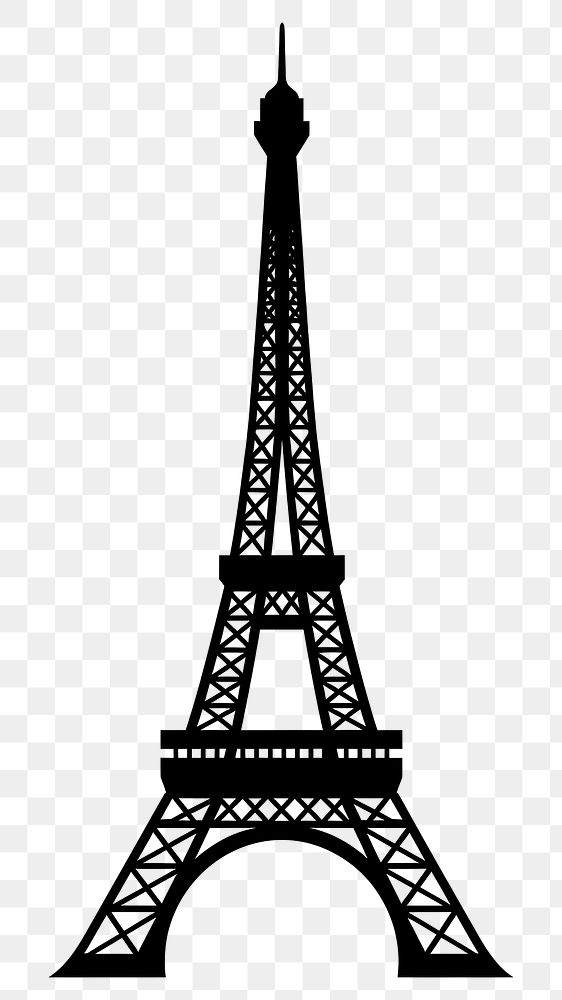 PNG Eiffel tower silhouette architecture building landmark.