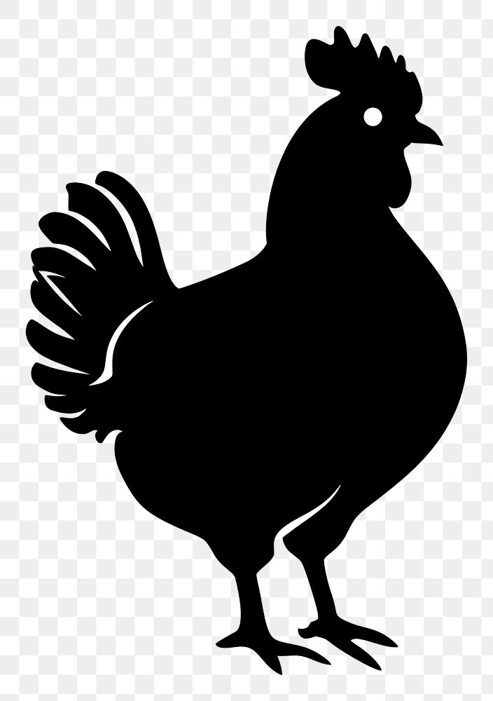 PNG Fried chicken silhouette stencil animal bird.