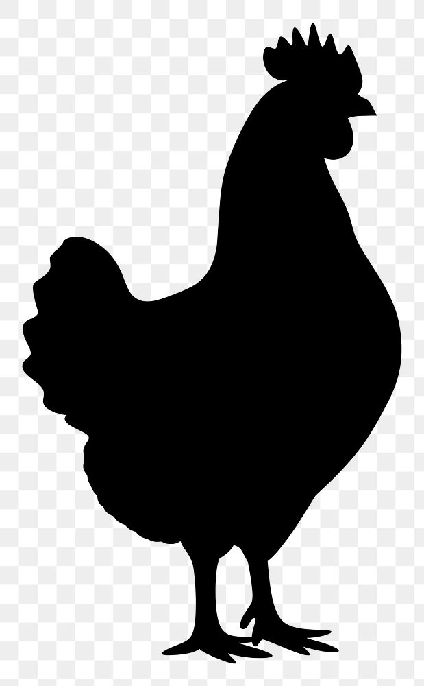 PNG Fried chicken silhouette poultry animal bird.