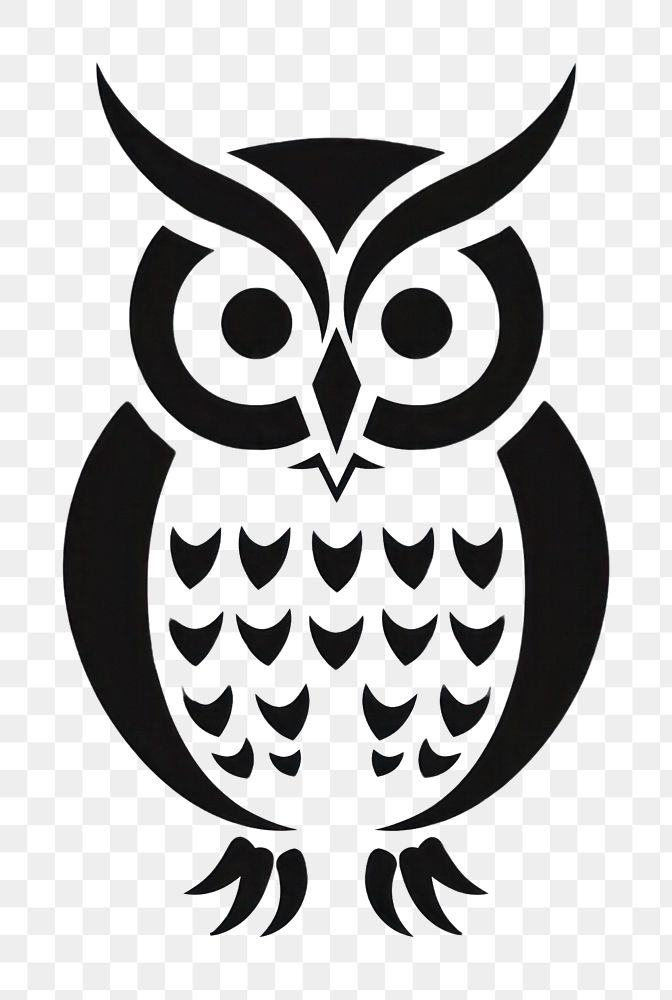 PNG Owl silhouette stencil animal symbol.