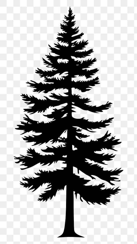 PNG Pine tree silhouette stencil animal plant.