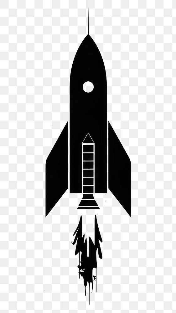 PNG Rocket silhouette ammunition weaponry stencil.