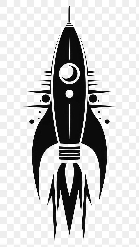 PNG Rocket silhouette symbol weaponry stencil.