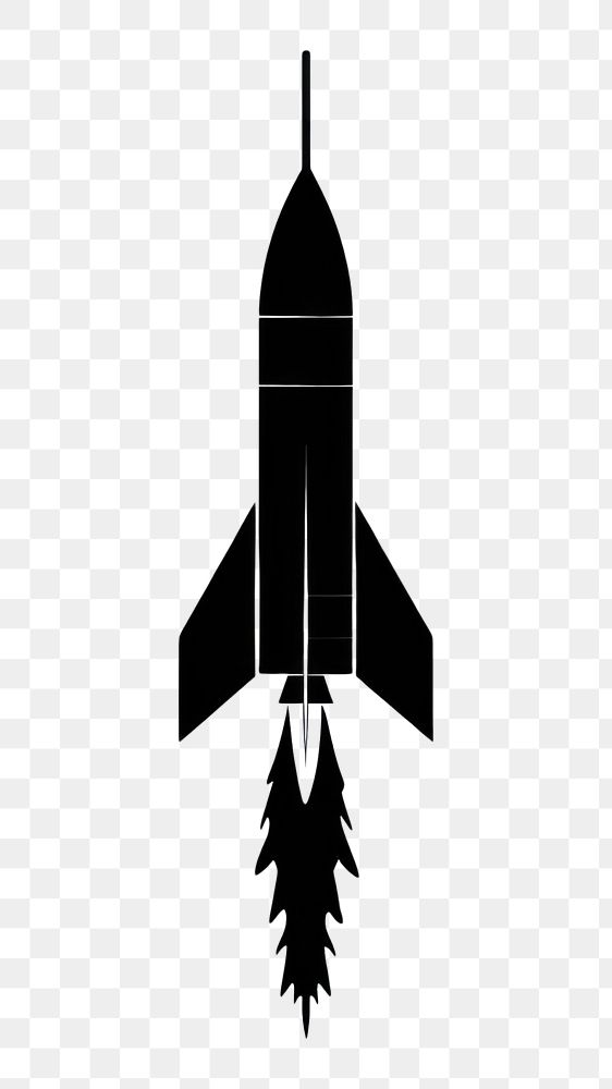 PNG Rocket silhouette symbol weaponry stencil.