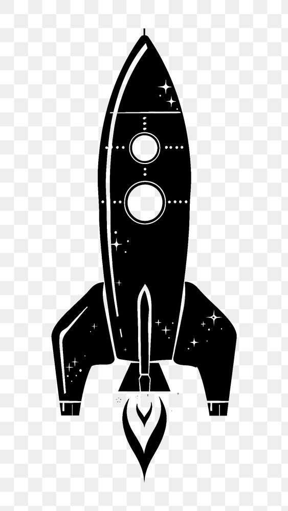 PNG Rocket silhouette transportation spaceship weaponry.
