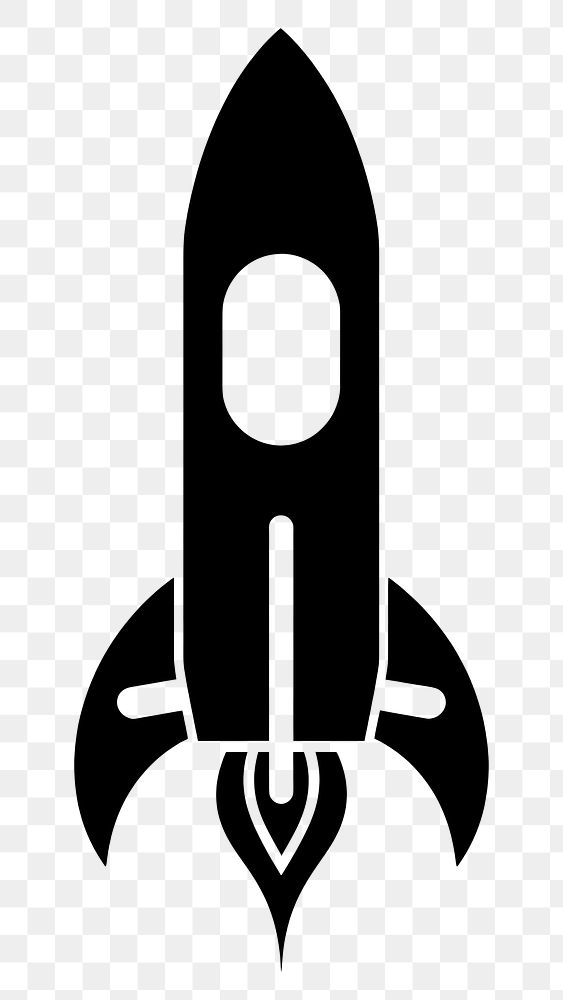 PNG Rocket silhouette symbol weaponry stencil.