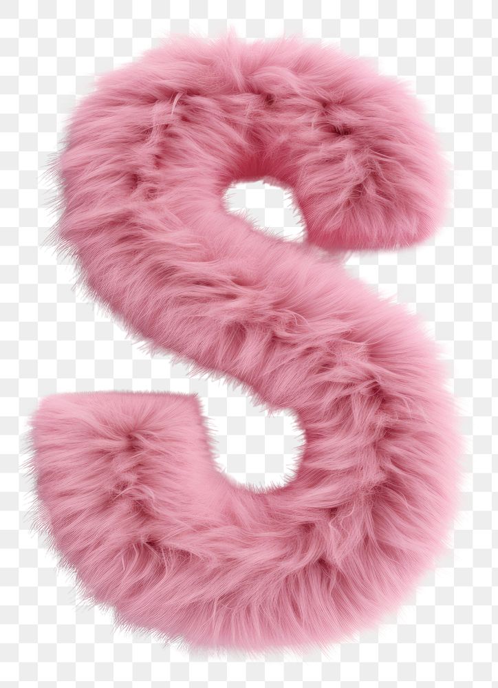 PNG Fur letter S pink white background accessories.
