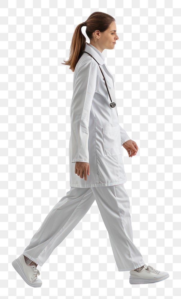 PNG  Doctor walking adult white white background.