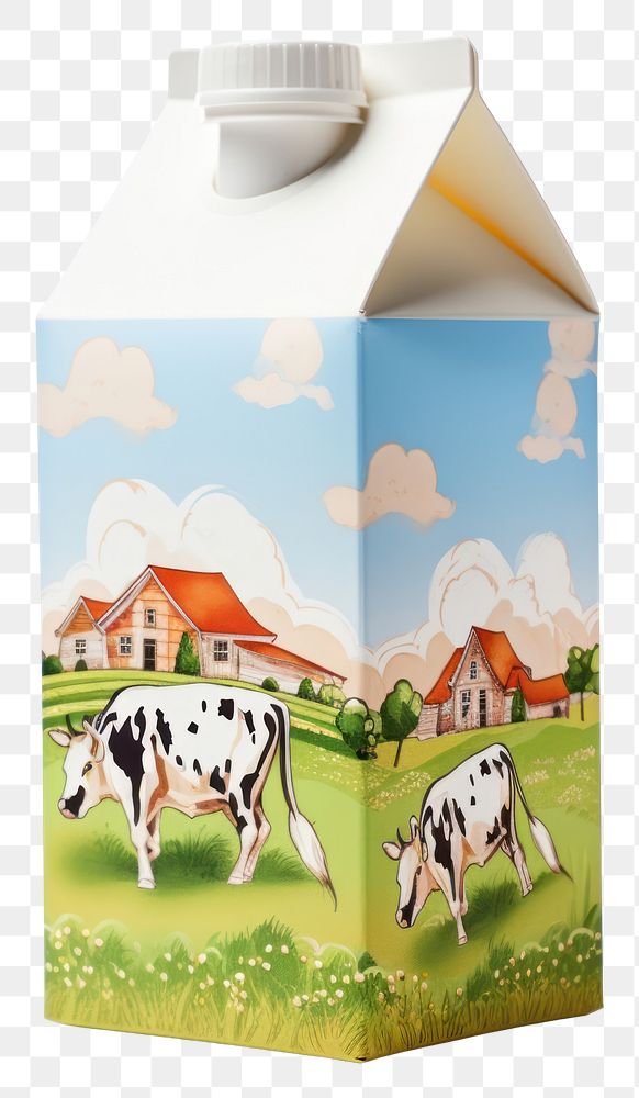 PNG Mini size milk carton one box livestock cattle mammal.