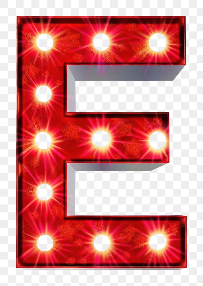 Theater sign letter E night light text.