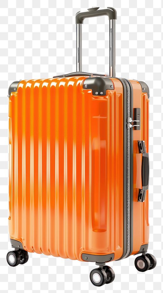 PNG Luggage suitcase white background orange color.