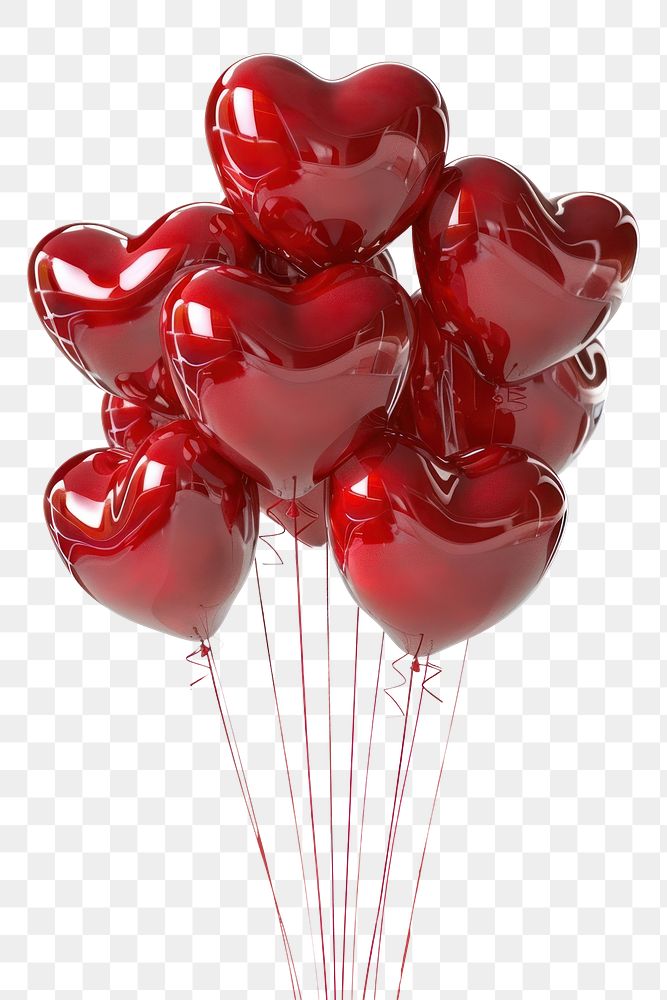 PNG Heart shape balloons white background celebration anniversary.