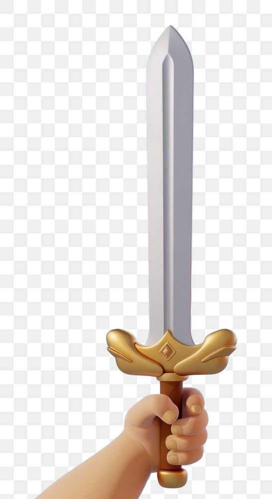 PNG Hand holding sword dagger weapon security.