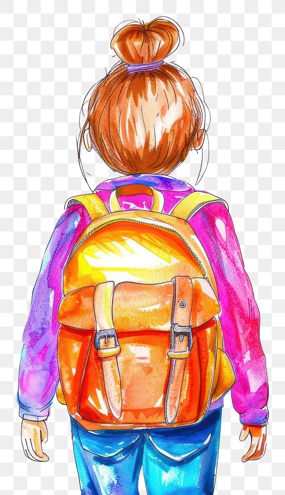 PNG Back to school poster kid backpack palette.
