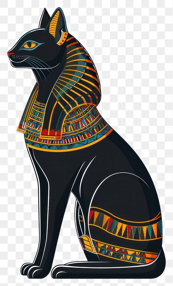 PNG Black Egyptian cat animal mammal architecture.