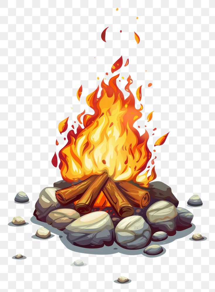 PNG Campfire fireplace bonfire cartoon.