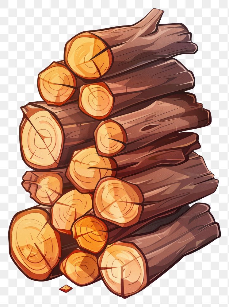 PNG Firewood cartoon lumber white background.