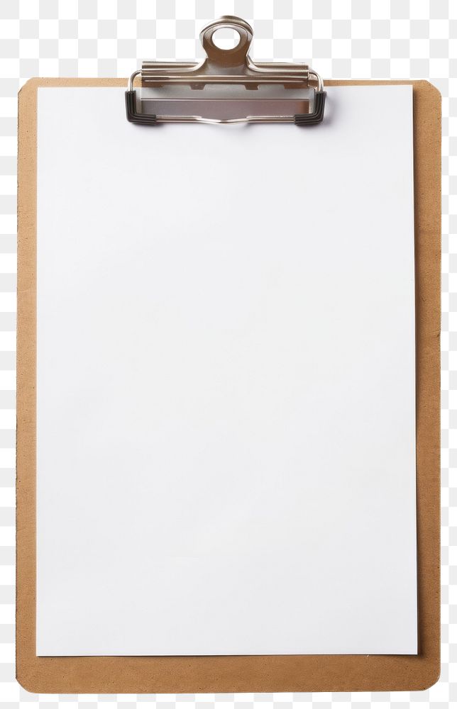 PNG Blank paper on clipboard white background rectangle document.