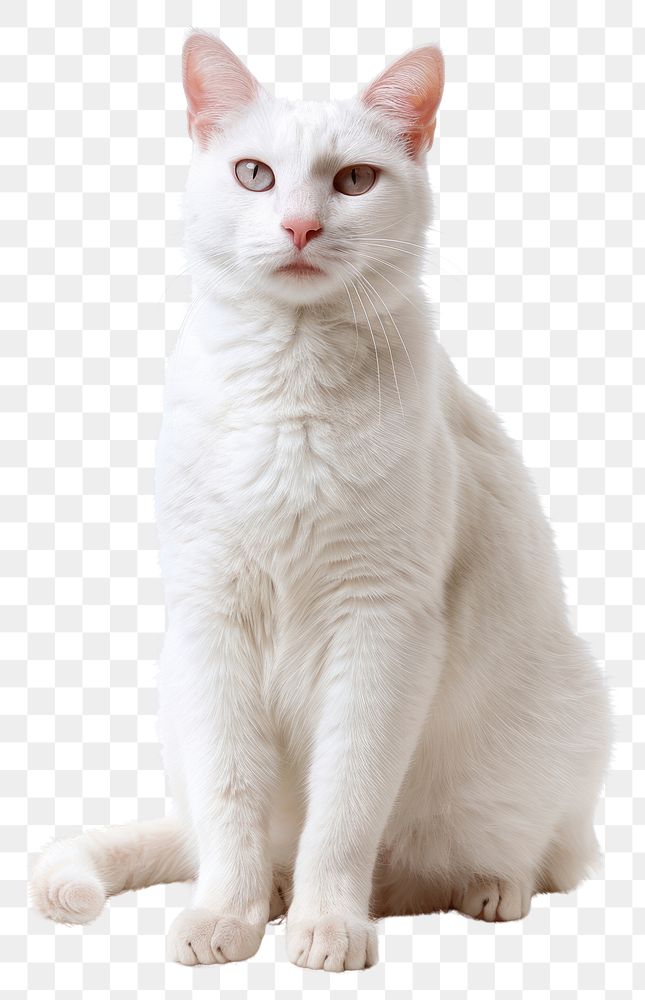 PNG Domestic cat animal mammal white.