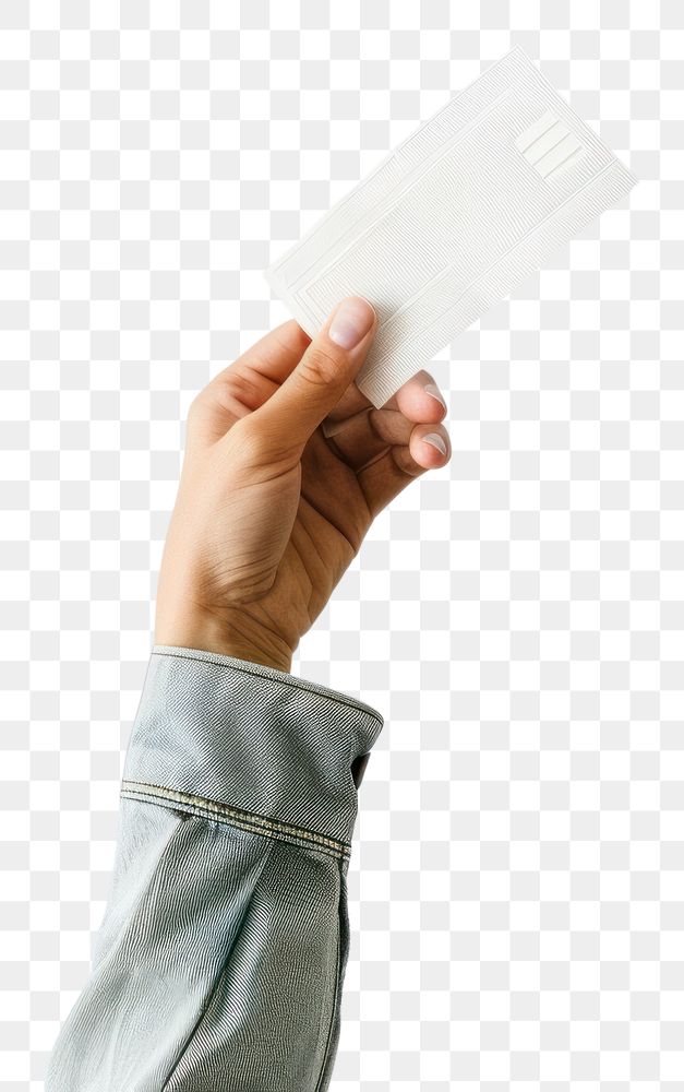 PNG Hand holding receipt white paper white background.