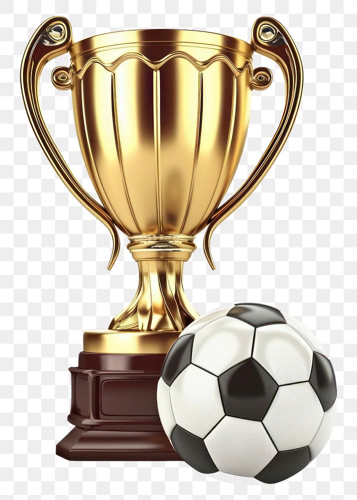 PNG Trophy and soccer ball football sports white background