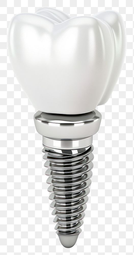 PNG Teeth with implant screw protection lightbulb machine.