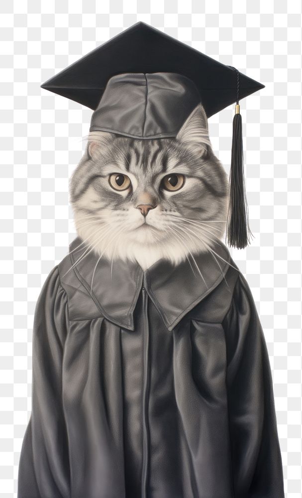 PNG Cat character Graduation graduation photography portrait.