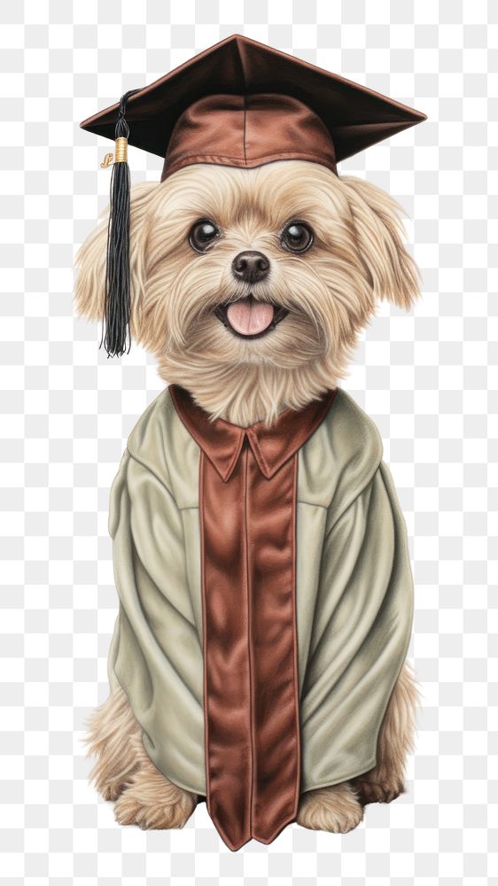 PNG Dog character Graduation graduation photography portrait.