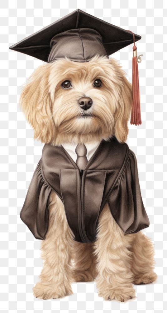 PNG Dog character Graduation graduation photography accessories.