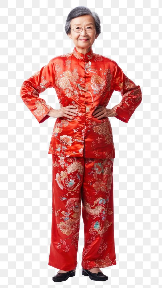 PNG Senior chinese woman clothing apparel fashion.