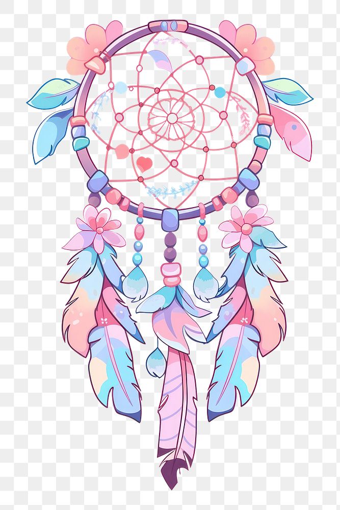PNG Indian Dream catcher art illustrated graphics.
