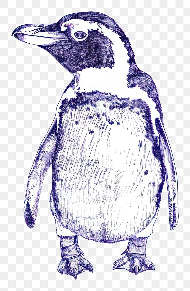 PNG Penguin drawing animal sketch.