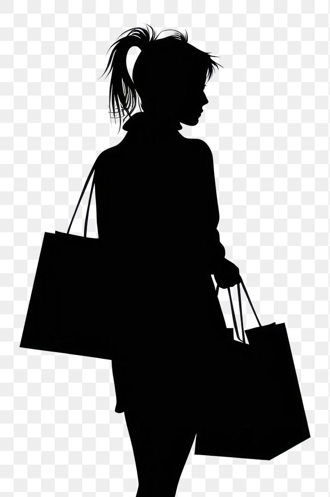 PNG Person shopping silhouette clip art handbag adult white.