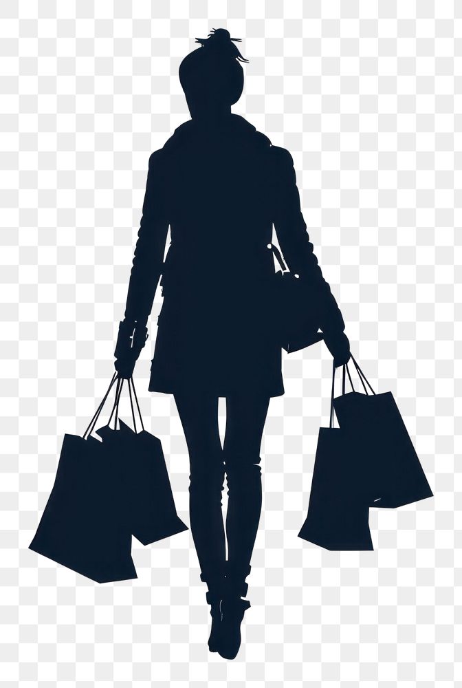 PNG Person shopping silhouette clip art handbag adult consumerism.