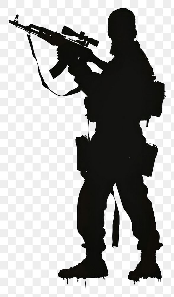 PNG Army toy silhouette clip art weapon rifle adult.