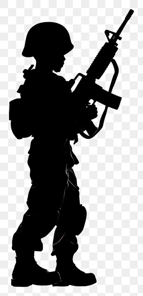 PNG Army toy silhouette clip art military weapon rifle.