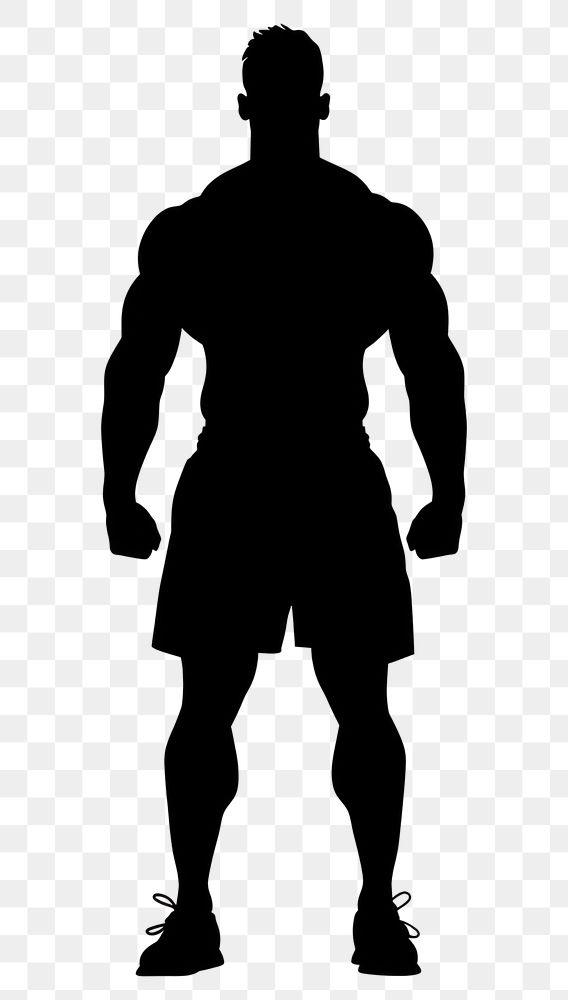 PNG Fitness silhouette clip art adult white background bodybuilding