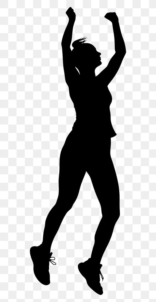 PNG Fitness silhouette clip art dancing white background performance.