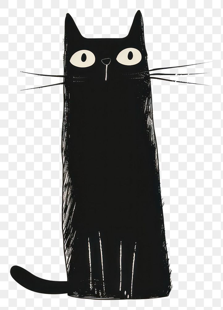 PNG Black cat animal mammal sketch