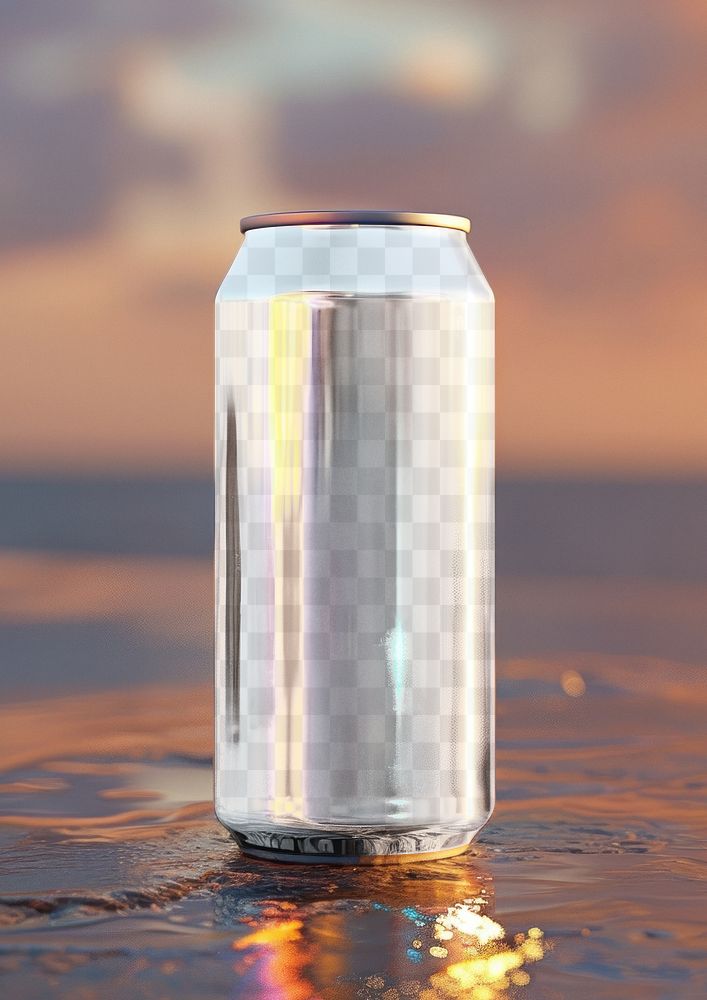Beer can png mockup, transparent design