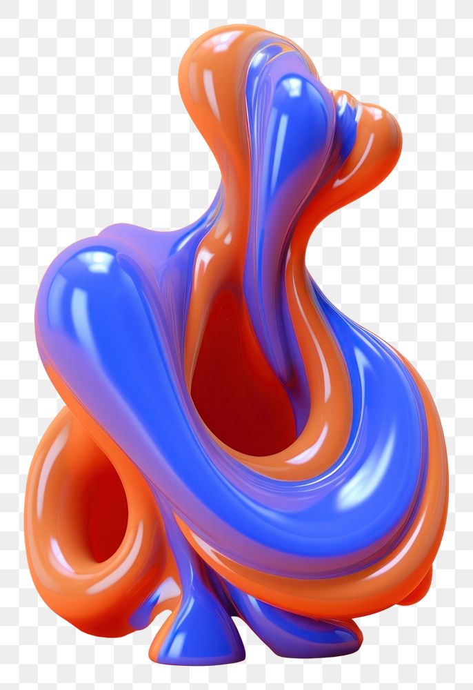 PNG 3d render of abstract fluid shape represent of basic shape balloon art modern art.