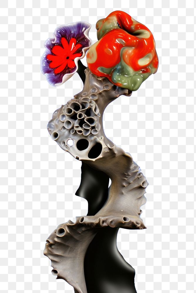 PNG  A sculpture biology abstract from made of different types of texture flower blossom person.