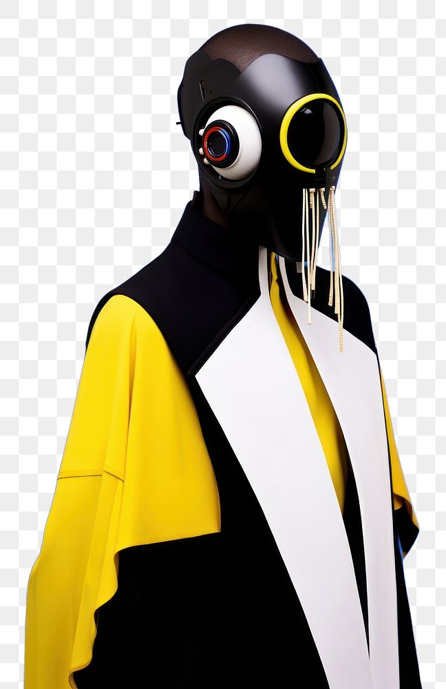 PNG  Fashion photography representing of futuristic cybernatic person human.