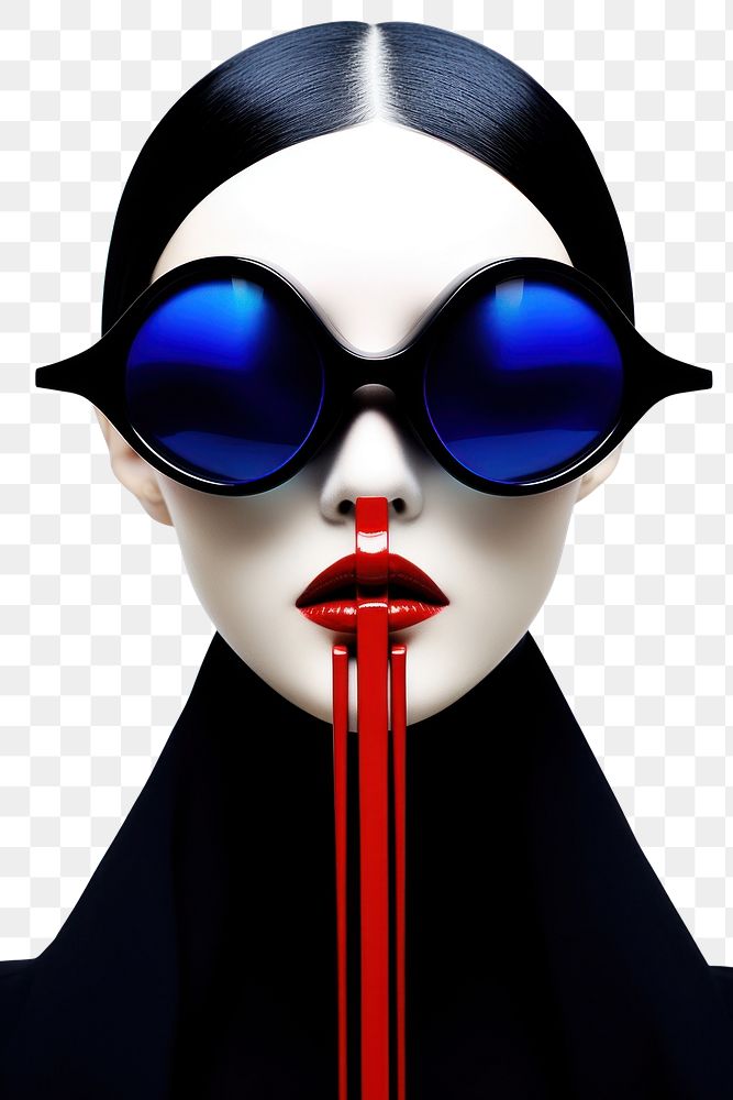 PNG  Fashion photography representing of futuristic cybernatic accessories sunglasses accessory.
