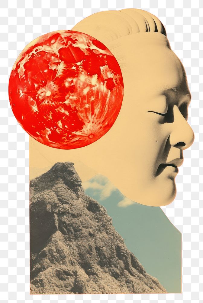 PNG  Mixed media collage art represent of traditional chinese cultural advertisement astronomy outdoors.