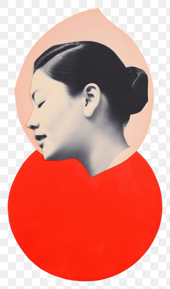 PNG  Mixed media collage art represent of traditional chinese cultural advertisement painting female.