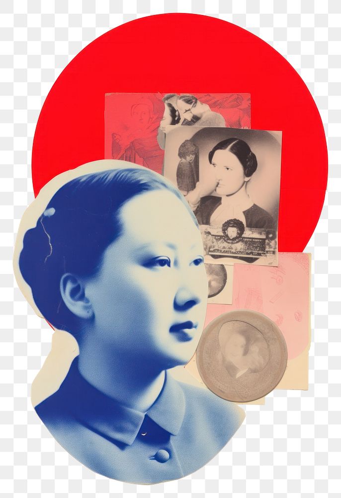 PNG  Mixed media collage art represent of traditional chinese cultural advertisement photography portrait.