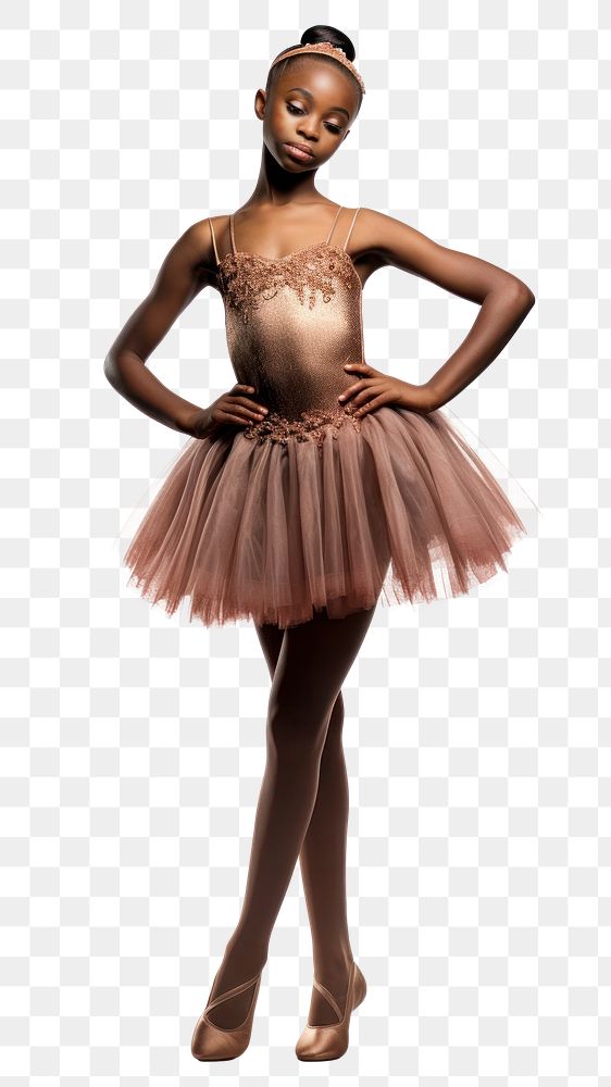 PNG African girl ballerina recreation dancing person.