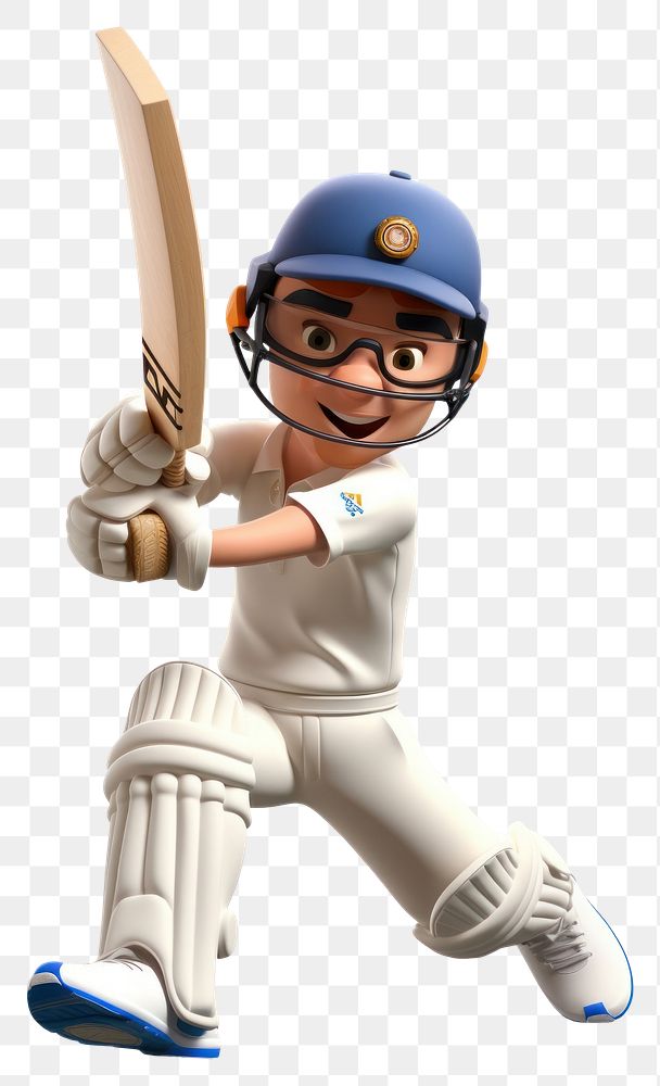 PNG Cricket cartoon sports white background. AI generated Image by rawpixel.